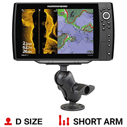 Ram Mounts Drill-Down Ball Mount For Humminbird Helix 8-15, Solix & Apex Ram-D-202-25-C-202U With Short Arm