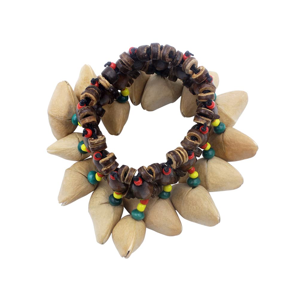 Summina Nuts Shell Bracelet, African Tribal Style Nut Handbell, Drum Conga Percussion Accessories