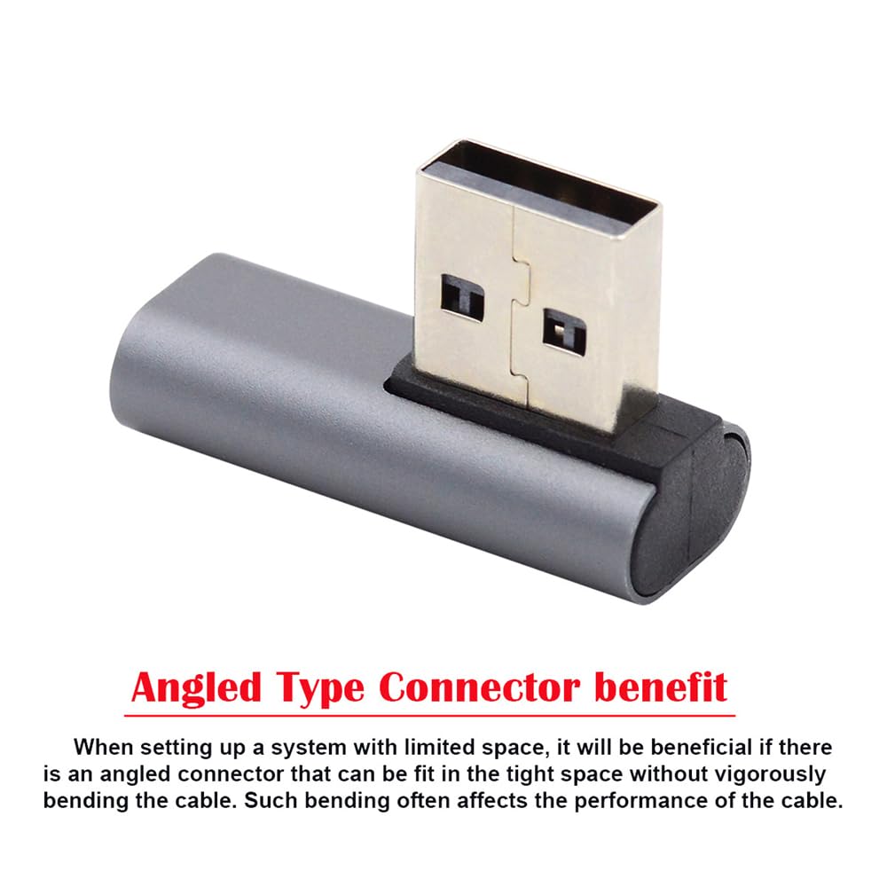 Nfhk Usb C Type C Female Low Profile 90 Degree Right Angled To Usb 3.0 A Male Data Adapter For Laptop Desktop