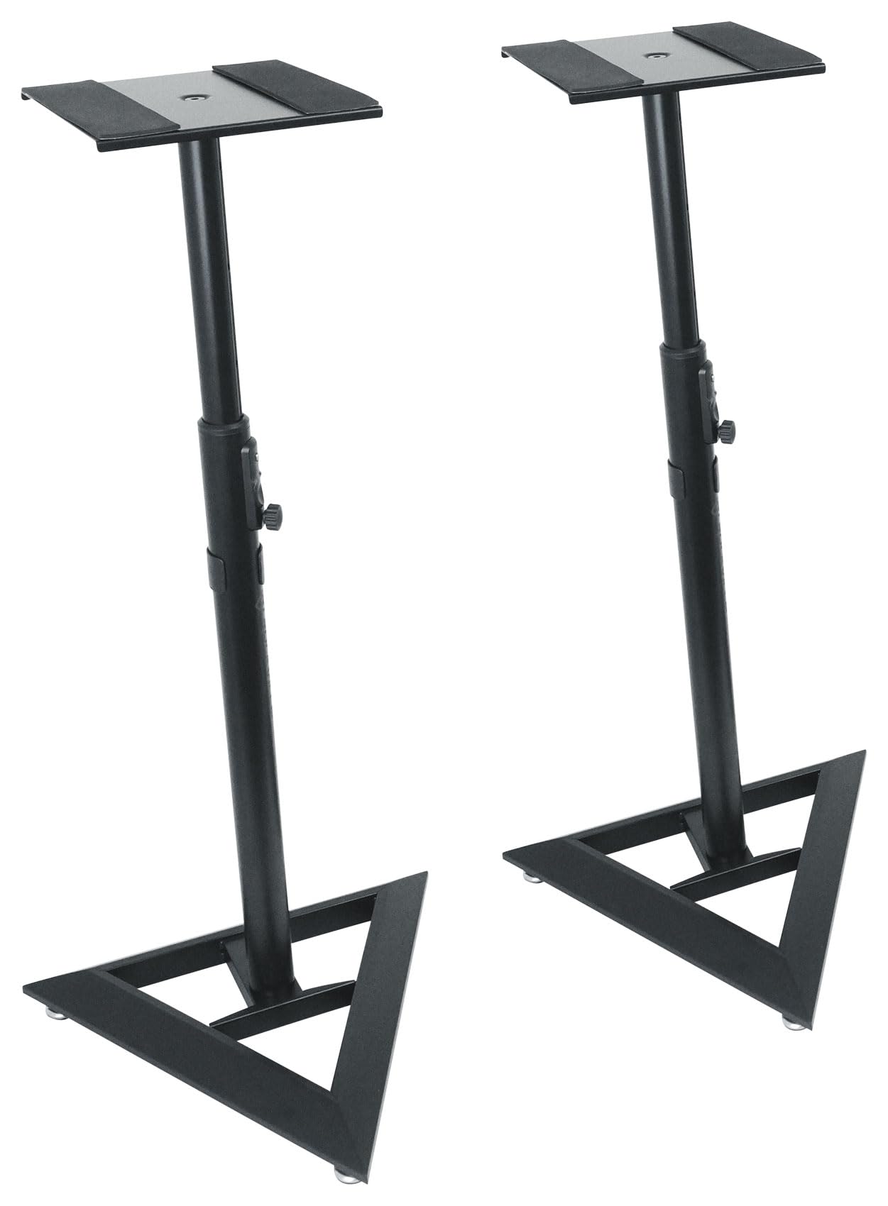 Rockville RSM3 100W Studio Monitor Bookshelf Speaker Stands, Sturdy Base, Push-Button Height Adjustment, Anti-Vibration Foam, Ca