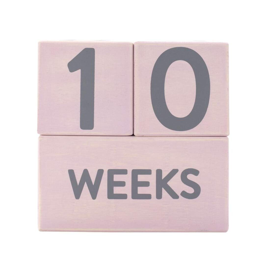 Pearhead Wooden Baby Photo Sharing Milestone Age Blocks, Monthly Milestone Prop For Baby Girl, Gift For New And Expecting Parent