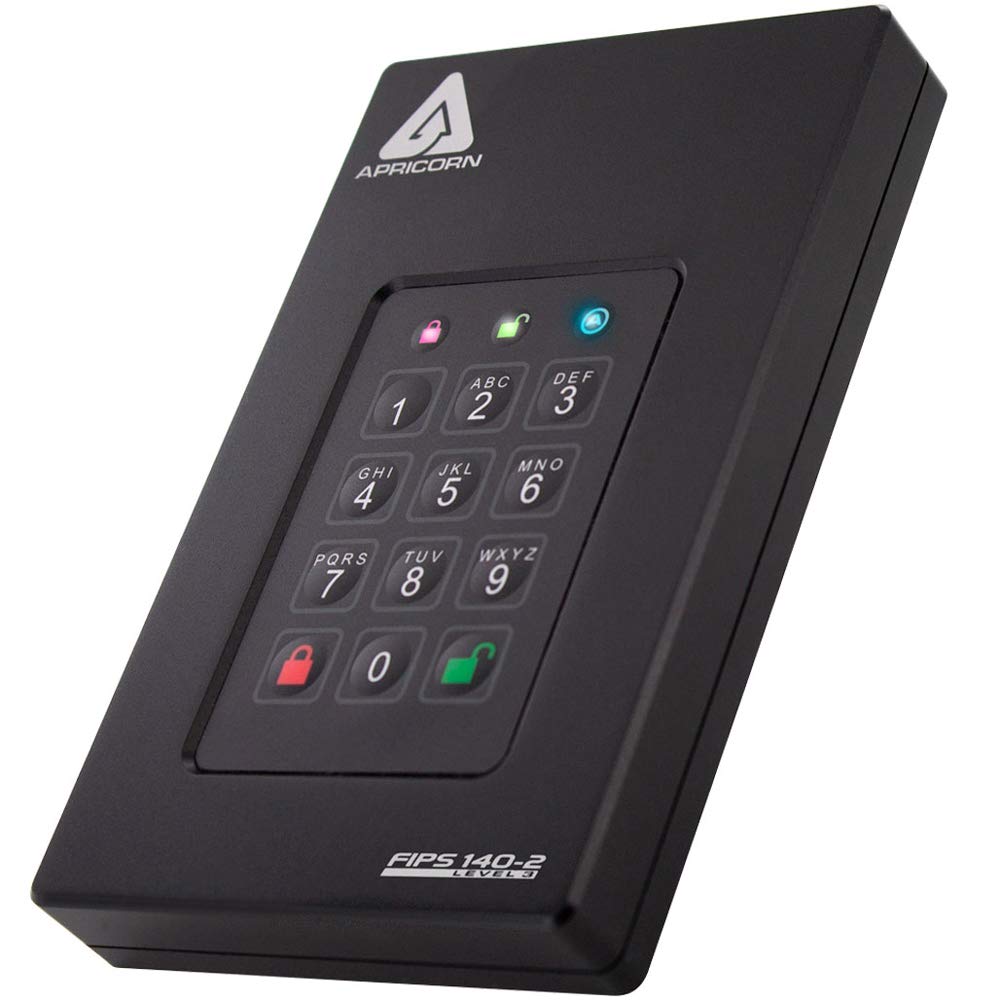 Apricorn 500Gb Aegis Fortress L3  Fips Level 3 Validated Usb 3.0 Hardware Encrypted Portable Drive (Afl3 500)
