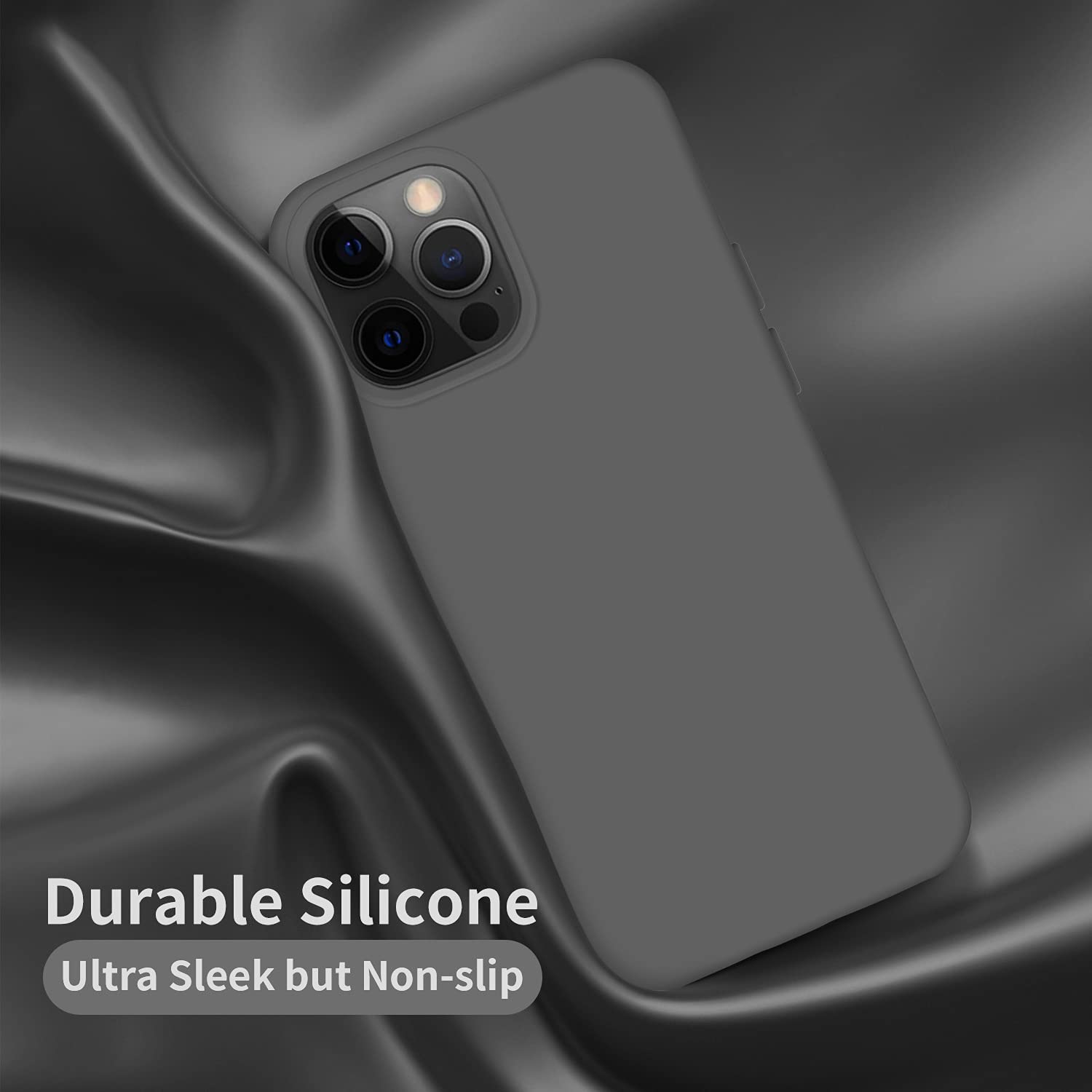 Cordking Designed For Iphone 13 Pro Case, Silicone Ultra Slim Shockproof Protective Phone Case With [Soft Anti Scratch Microfibe