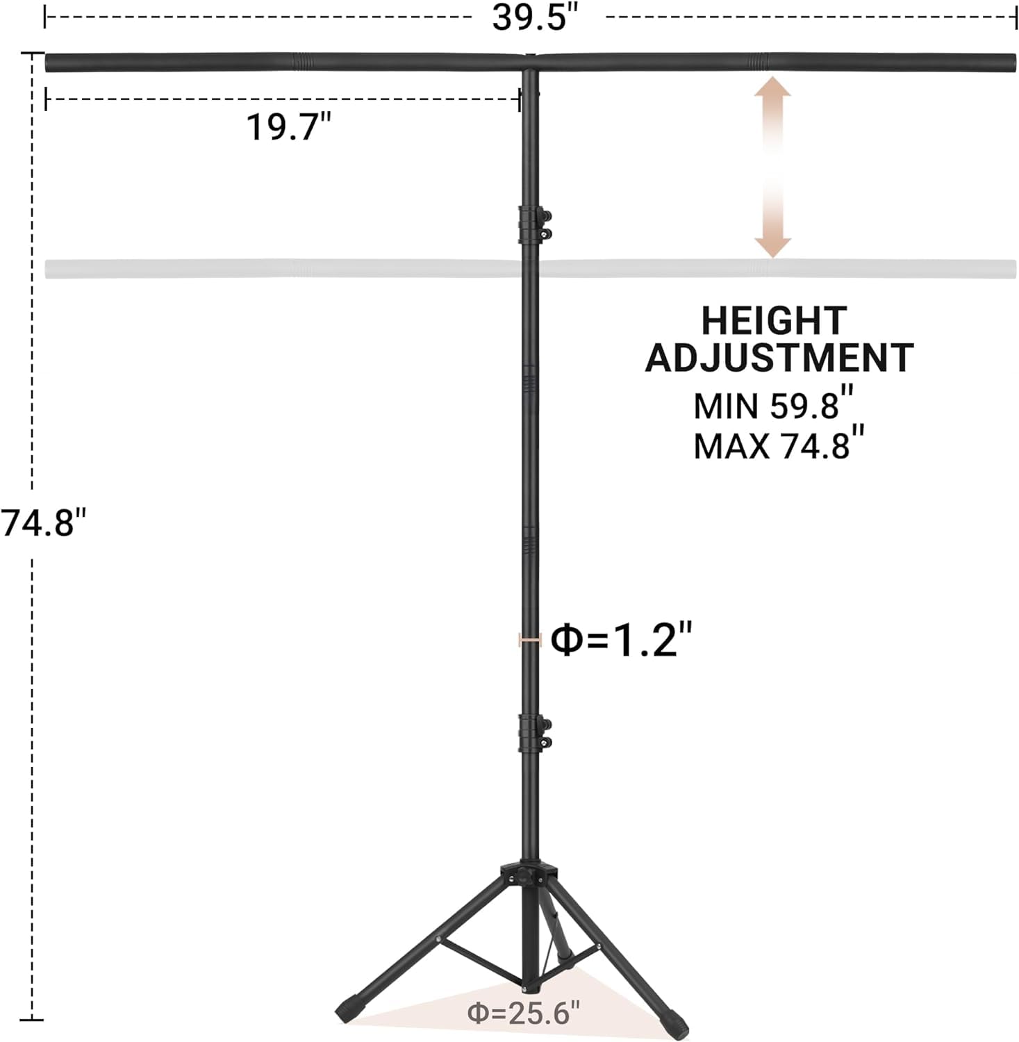 6.5X3.2Ft T Shape Backdrop Stand, Adjustable Background Support Stand Kit, Portable Photo Banner Holder With 4 Spring Clamps, Sa