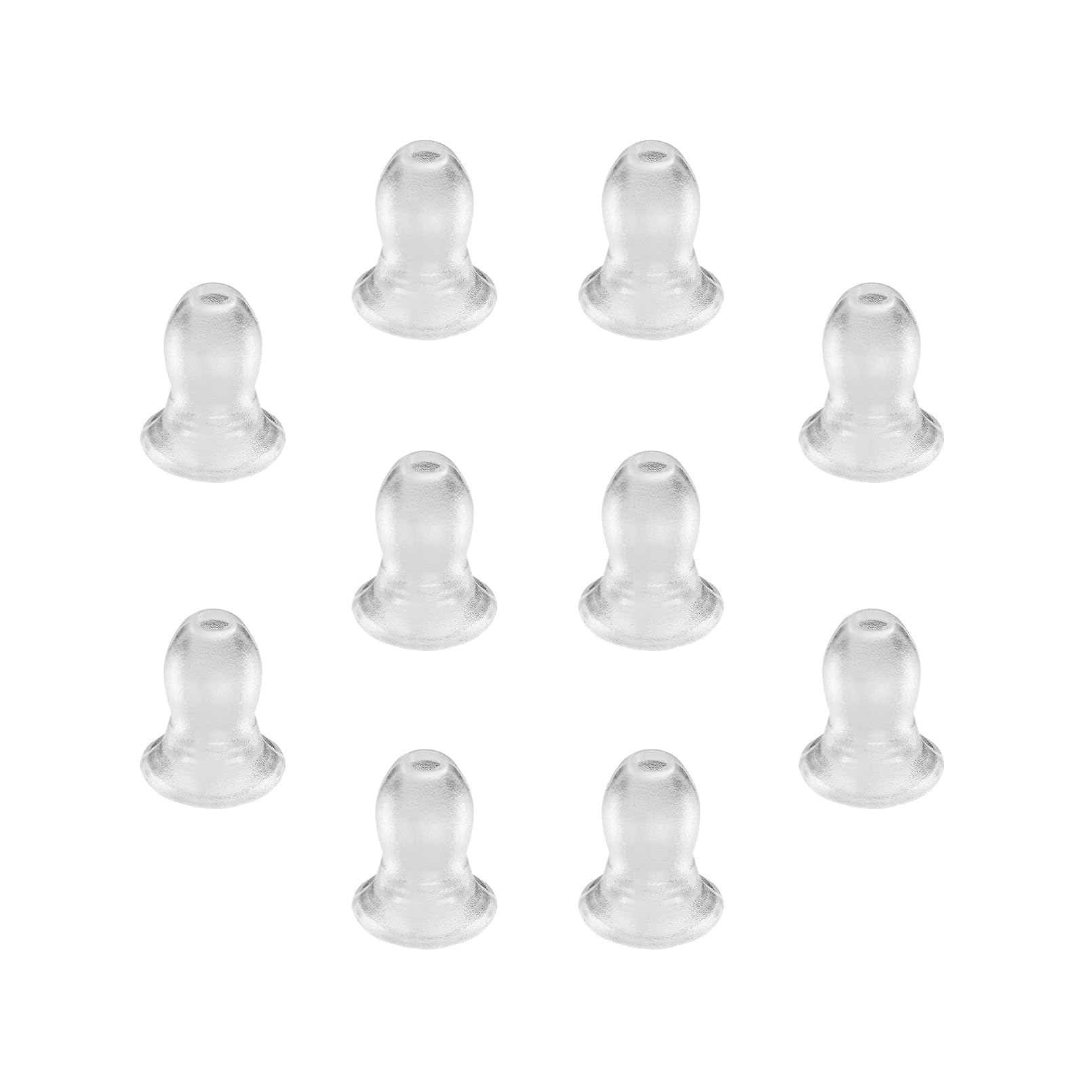 Airsn Replacement Mushroom Earbud For Motorola Kenwood Two Way Radio Coil Tube Audio Kits/Transparent Acoustic Tube Earpieces (Nipple Tips)