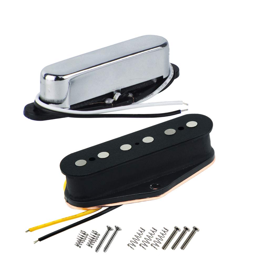 FLEOR Alnico 5 Guitar Pickups - TL Bridge & Neck Pickup (Chrome) for TL Style Guitar