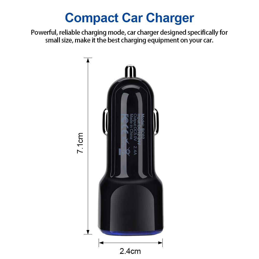 Dual Usb Car Charger, Wall Plug With 2 Pack Type C Cable For Samsung Galaxy A50 A20 S21 S21+ S20+ Ultra S10 Note 20 Ultra 10 A51