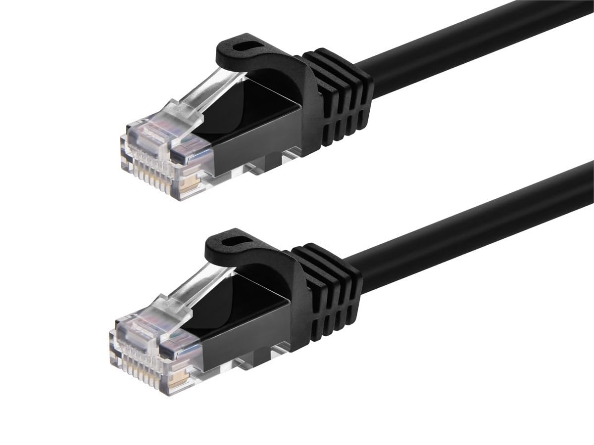 Monoprice Cat6 6In Black 12-Pk Patch Cable_ Utp_ 24Awg_ 550Mhz_ Pure Bare Copper