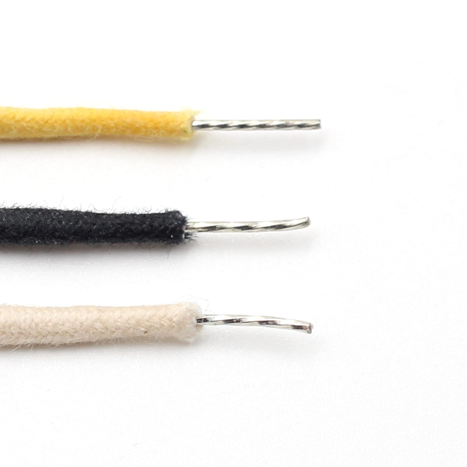 The Art Of Tone Guitar Wire, Hookup Wire, Gavitt Cloth Wire, 22Awg Stranded Copper Wire, 3 Feet Of Each Color Black/White Pushba