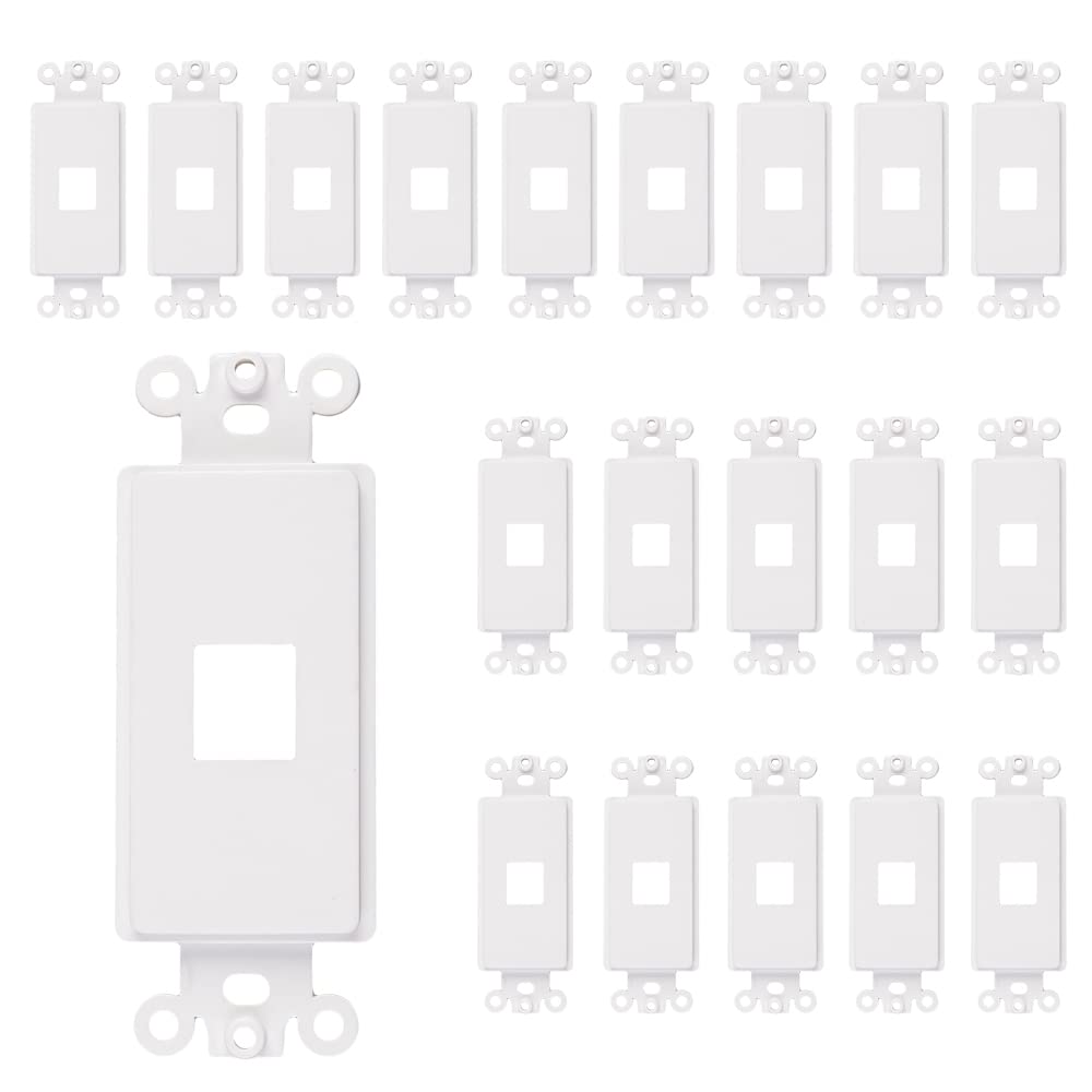 Quickport Decora Keystone Insert, 1 Port, 20 Pack White 20Pk Dec 1P