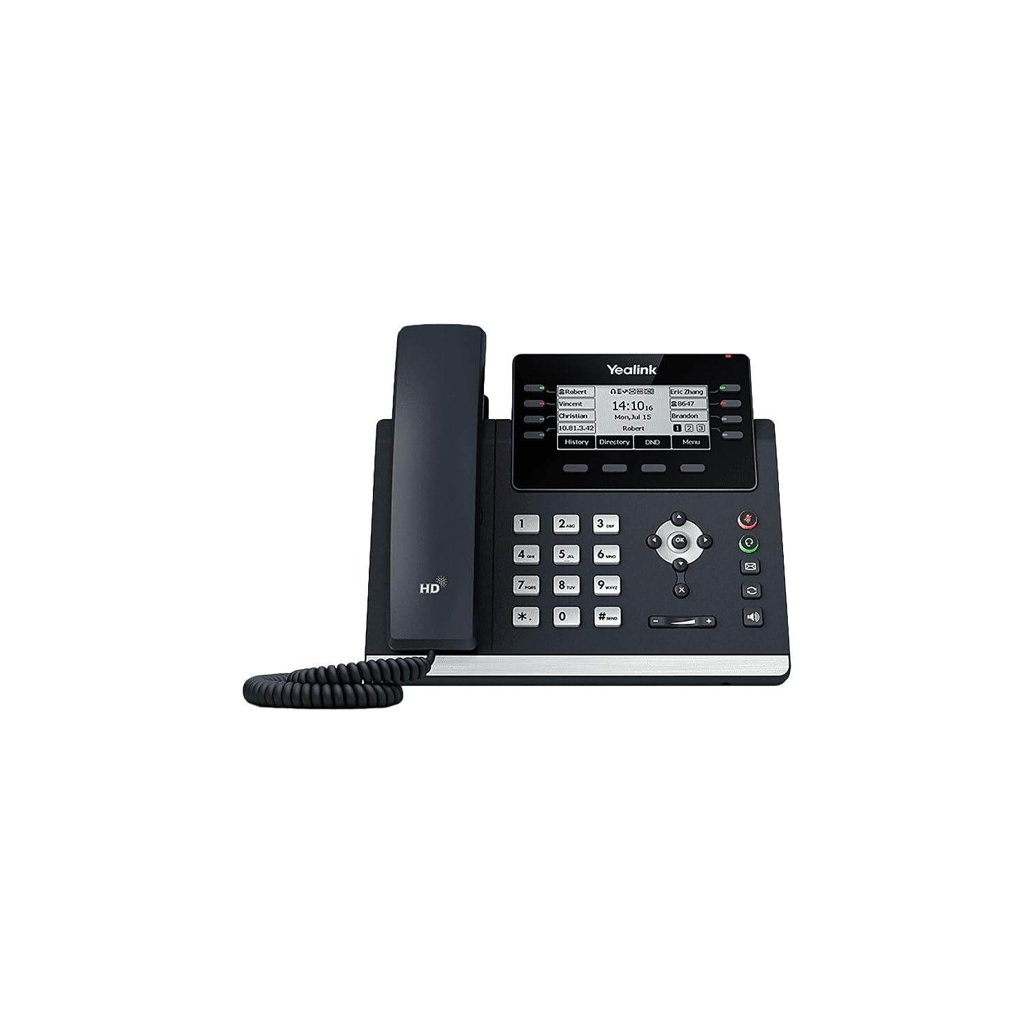 Yealink SIPT43U IP Phone  Corded  Corded  Wall Mountable, Desktop  Classic Gray