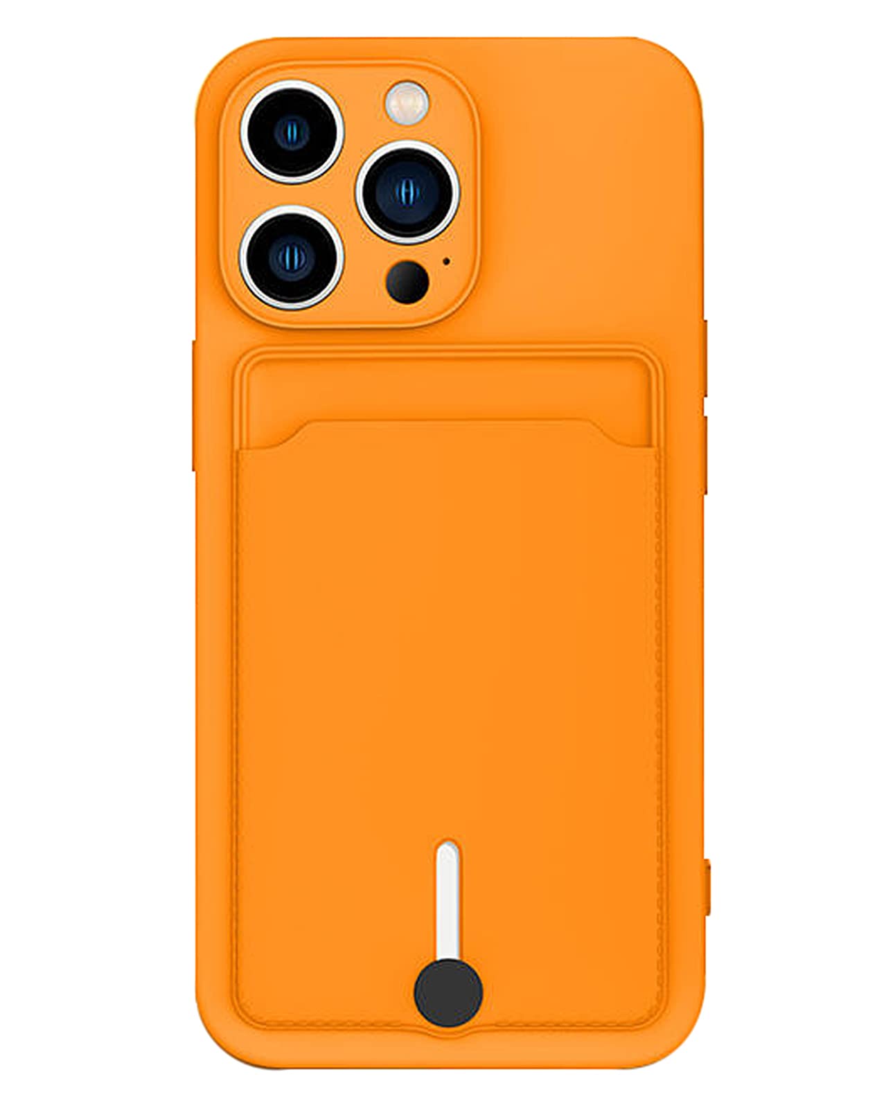 Jiatay For Iphone 14 Case With Card Holder [Slim + Protective] Silicone Phone Case Iphone 14 Wallet For Women Men (Orange)
