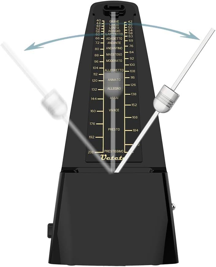 Ueteto Mechanical Metronome Black/Loud Sound Piano Drum Violin Guitar