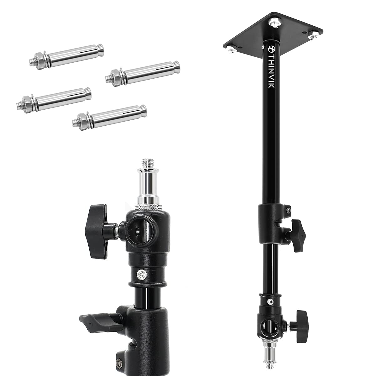 Thinvik Photography Studio Camera Stand,Lighting Wall Ceiling Mount Boom Arm For Video Monolight,Reflector,Overhead Vertical Hor