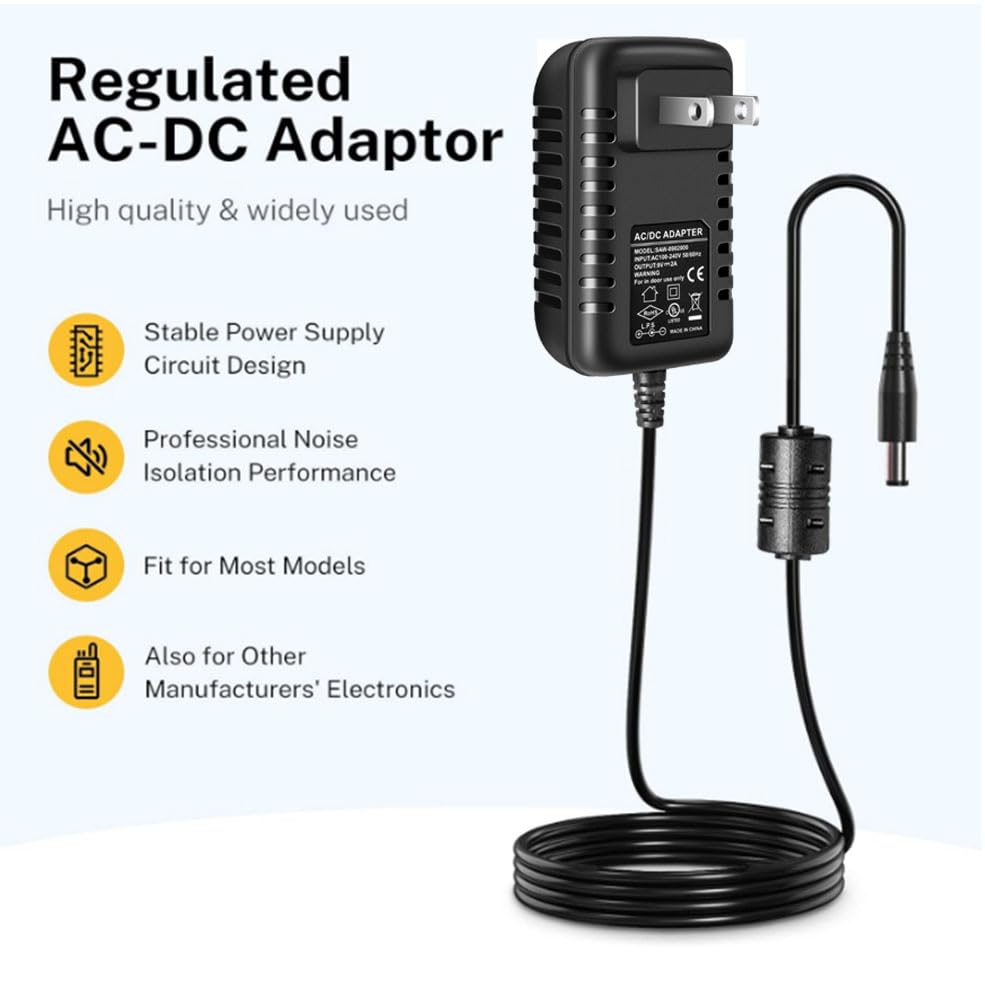 Pigtone Guitar Pedal Power Supply Adapter 9V Dc 2A Tip Negative 8 Way Daisy Chain Cables For Guitar Effect Pedal,Compatible For