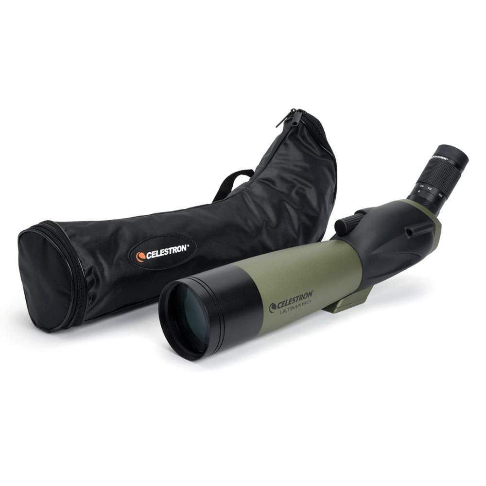 Celestron   Ultima 80 Angled Spotting Scope   20 60X Zoom Eyepiece   Multi Coated Optics For Bird Watching, Wildlife, Scenery An