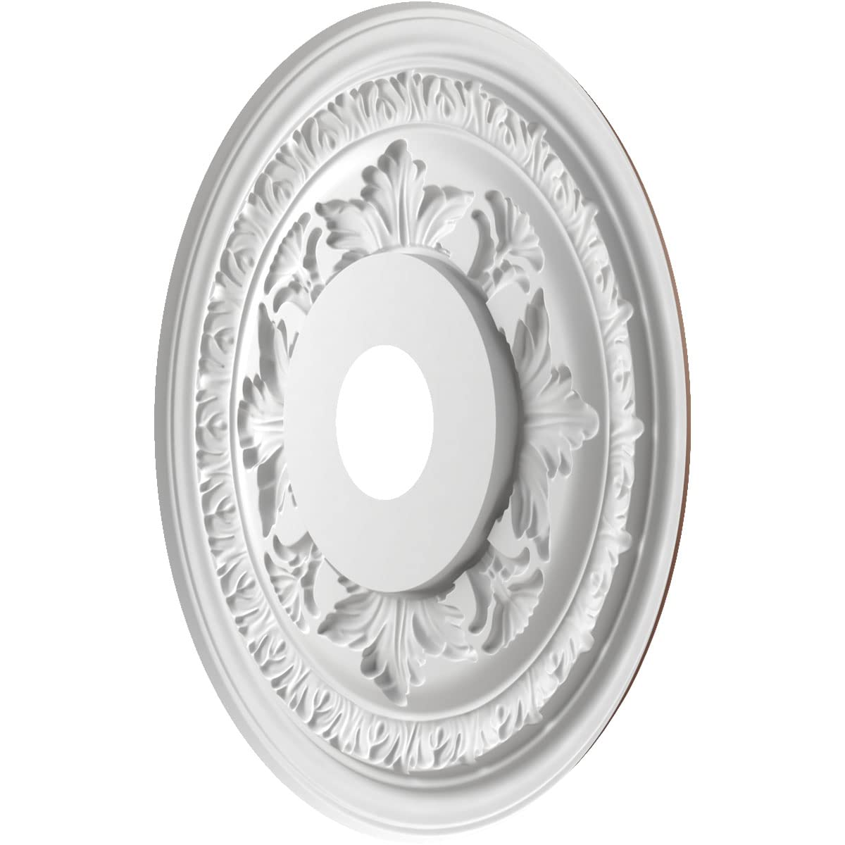 Ekena Millwork Cmp19Badru Baltimore Thermoformed Pvc Ceiling Medallion (Fits Canopies Up To 7 3/4), 19Od X 3 1/2Id X 1P, Univers