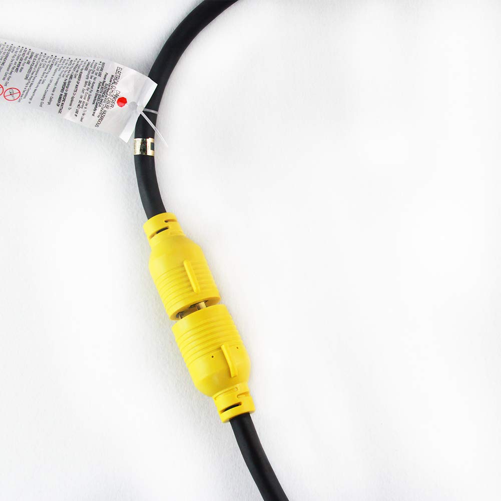 Plis Nema L6 30P To L6 30R Heavy Duty Generator Locking Power Cord,3X10 Gauge Sjoow Rubber Cable, Generator Lock Extension Cord
