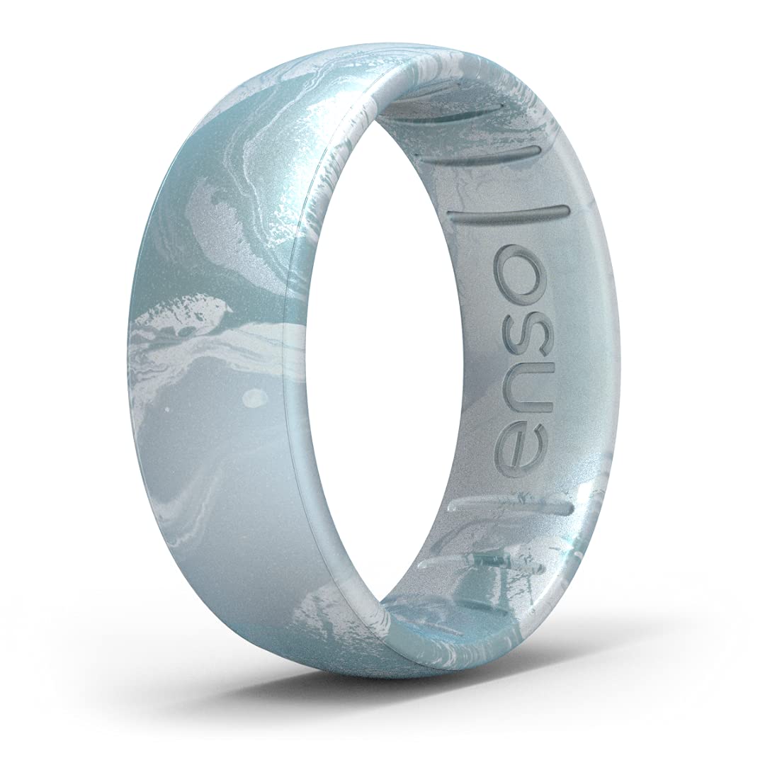Enso Rings Handcrafted Classic Silicone Ring   Comfortable And Flexible Design   6.6Mm Wide, 1.75Mm Thick (Ocean Mist, 6)