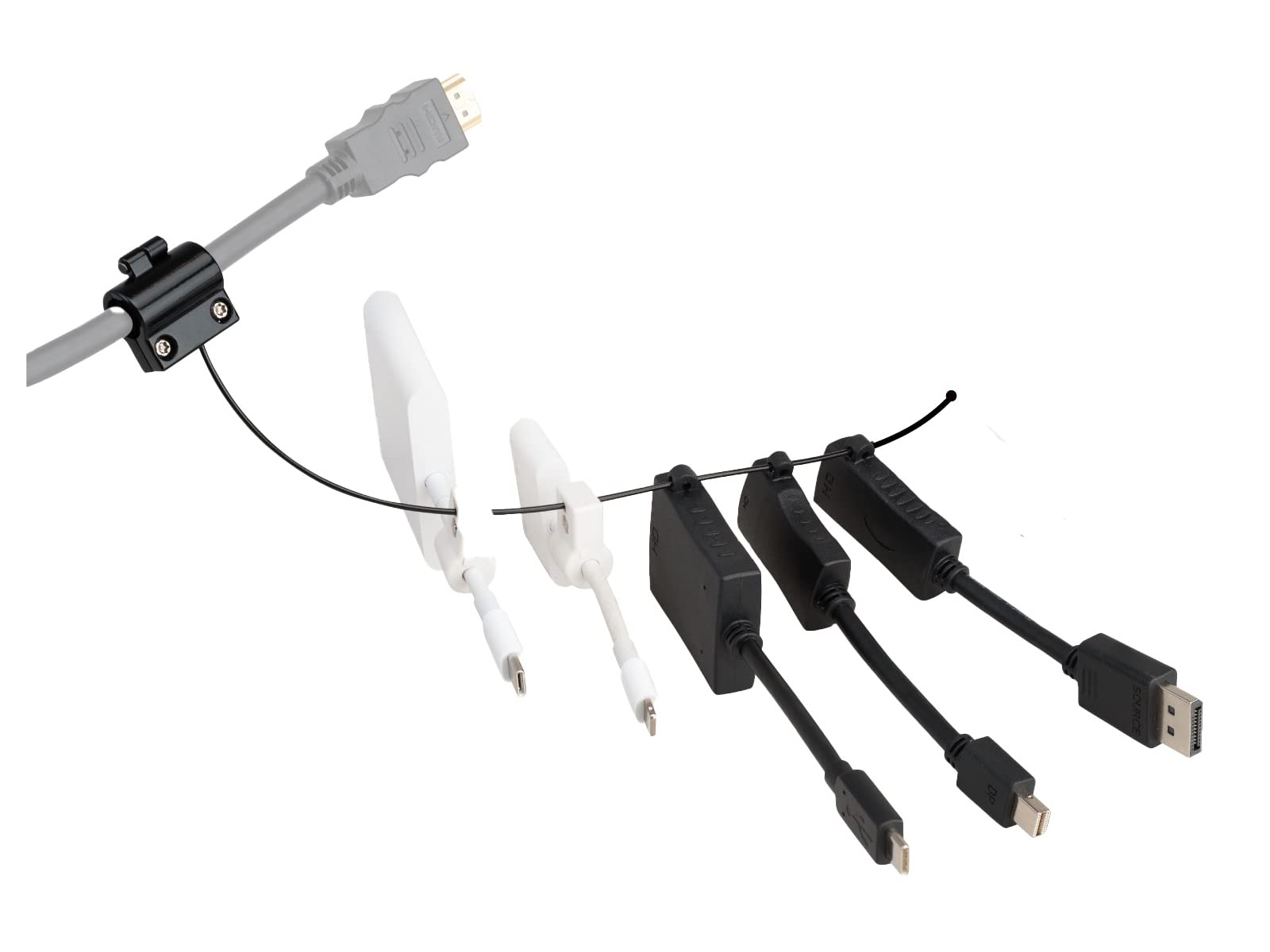 Liberty Patented Hdmi Adapter Ring With 5    Displayport, 5    Mini Dp, Lightning & 5    Usb C Pigtail Adapters Provide Connecti
