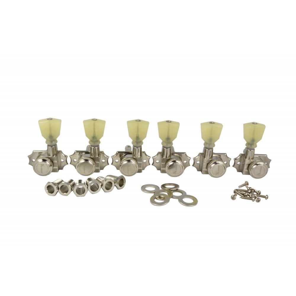 Kluson Revolution 3X3 Locking Tuners, Keystone Buttons   Nickel