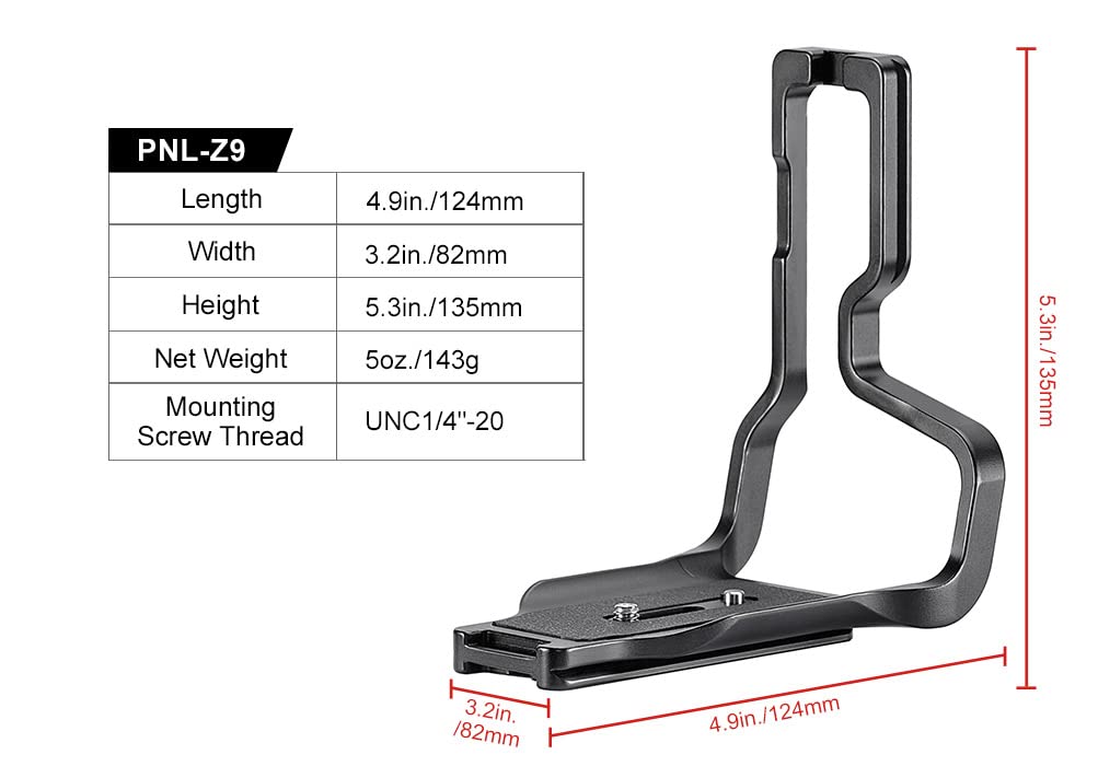 Sunwayfoto Pnl Z9 Dedicated L Plate For Nikon Z9 Camera Arca/Rrs Compatible Sunway