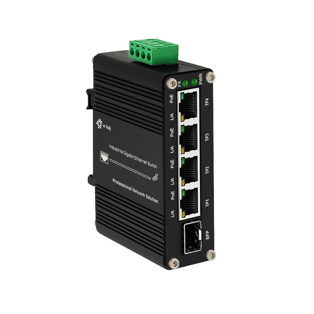 Mini Industrial 4 Port 10/100/1000Mbps Gigabit Ethernet Poe + Switch With Sfp Port Din Rail/Wall Mount 4 Port 10/100/1000Base T