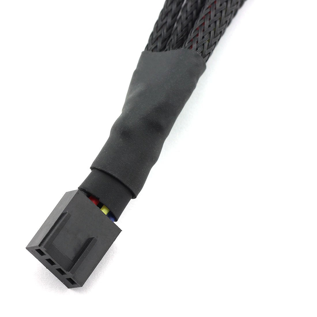 Dzs Elec 4Pin 1 To 4 Ways Pwm Fan Splitter Cable Black Sleeved Fan Power Extension Cable 4Pin Female To 4X 4Pin Male 27Cm/10.5 I