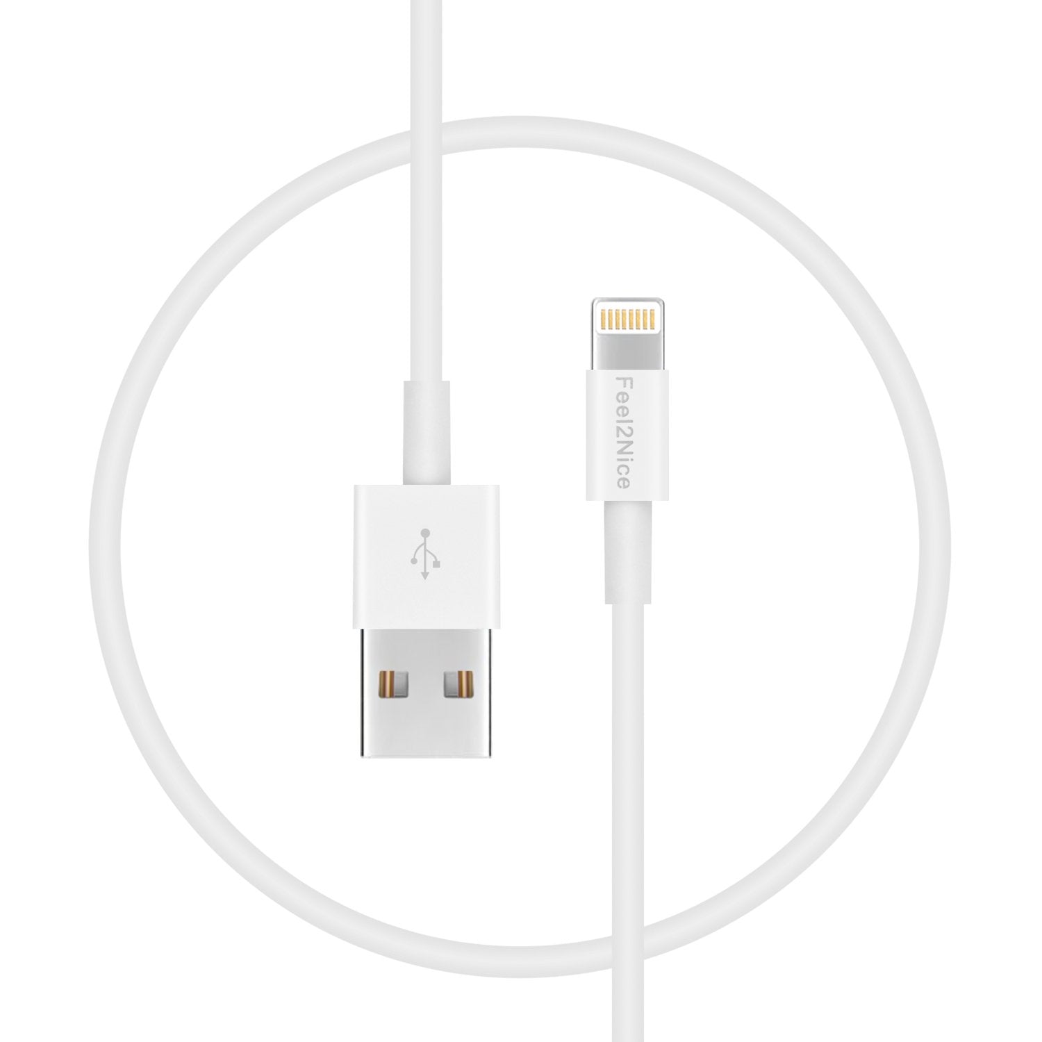 Feel2Nice Short Lighting Cable, 10 Pack 7 Inch Iphone Cord Data Sync Usb Portable Fast Charger For Iphone X Xs Max Xr / 8/8 Plus / 7/7 Plus / 6/6 Plus / 5S / Ipad/Ipod, White
