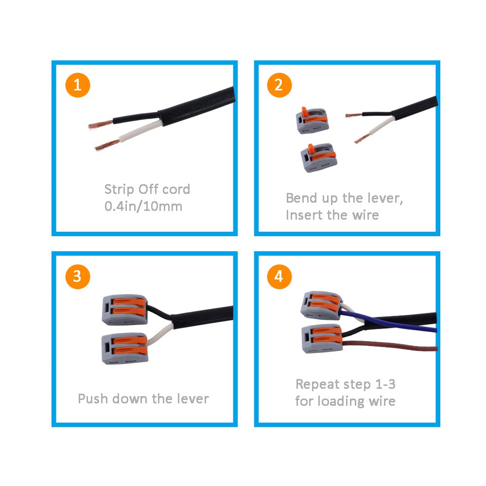 Ac Power Cord Pigtail 2 Prong 18Awg, Replacement Power Cord Cable 120V Ac Wall Plug, 3Ft Polarized Cord Cable Black, Open End Po