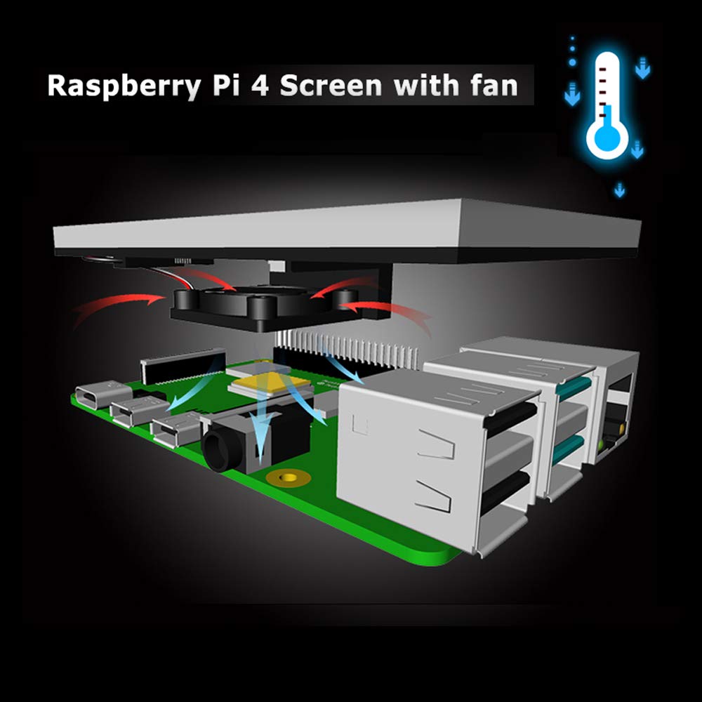 For Raspberry Pi 4 Touch Screen With Case, 3.5 Inch Touchscreen With Fan, 320X480 Monitor Tft Lcd Game Display