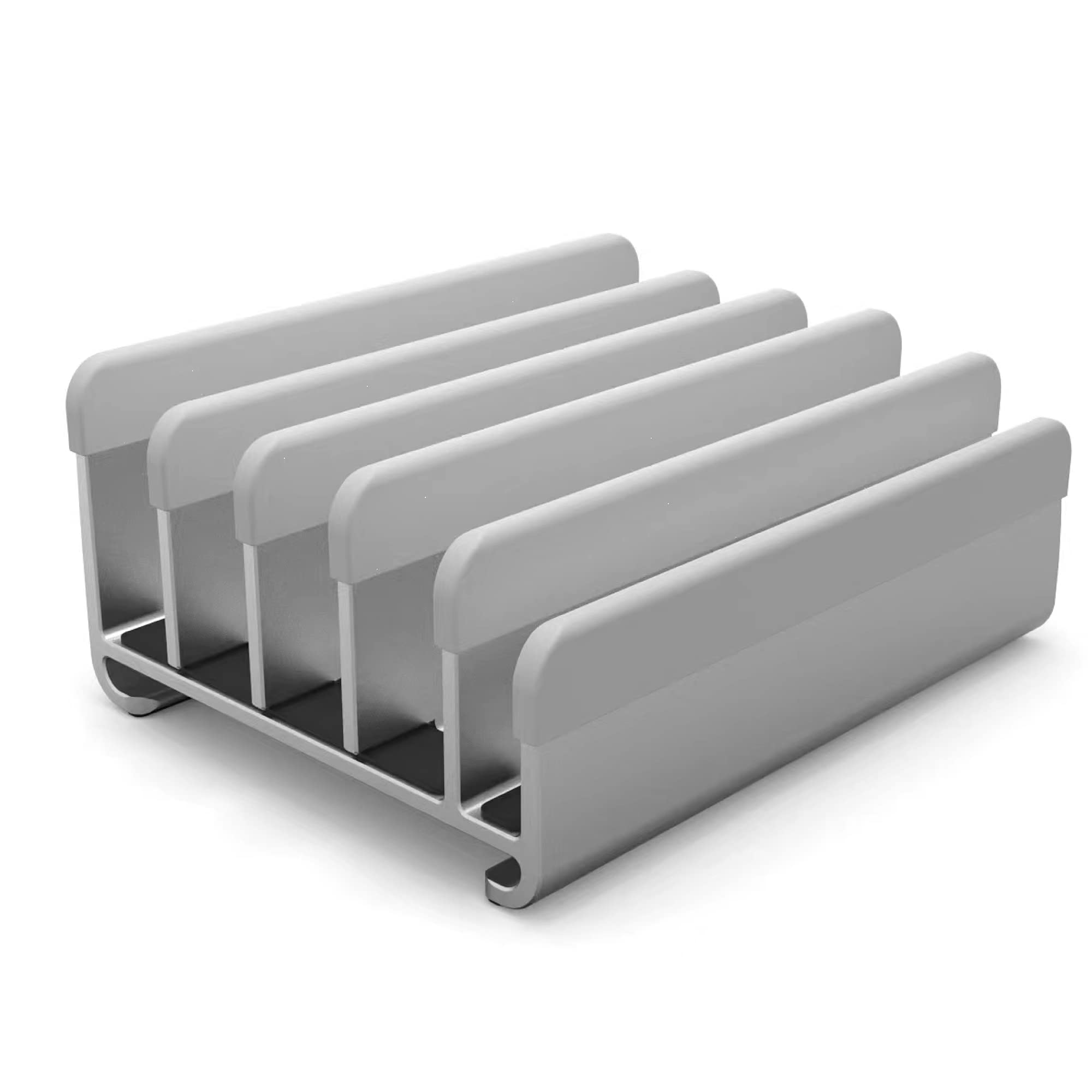 Elestoria Multiple Laptop Holder Vertical   Adjustable Laptop Vertical Stand Holds 5 Devices, Fits All Macbooks Laptops Tablets