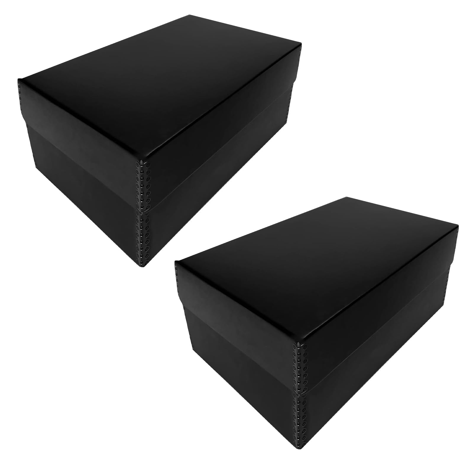 Lineco, Black Hinged Lid Photo Box 5.5'X7.75'X12' Archival Acid Free. Holds Up To 1100 Of 4X6 Or 5X7 Pictures, Art. Preserves Longevity, Photos Or Documents, Craft, Prints, Cards, 2 Pack