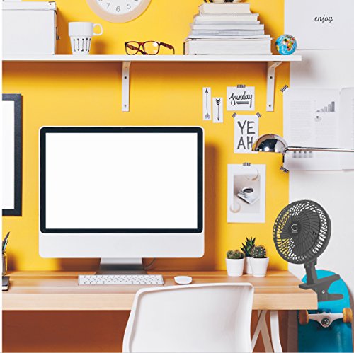 Genesis 6 Inch Clip Convertible Table Top & Clip Fan Two Quiet Speeds   Ideal For The Home, Office, Dorm, More Black (A1Clipfanb
