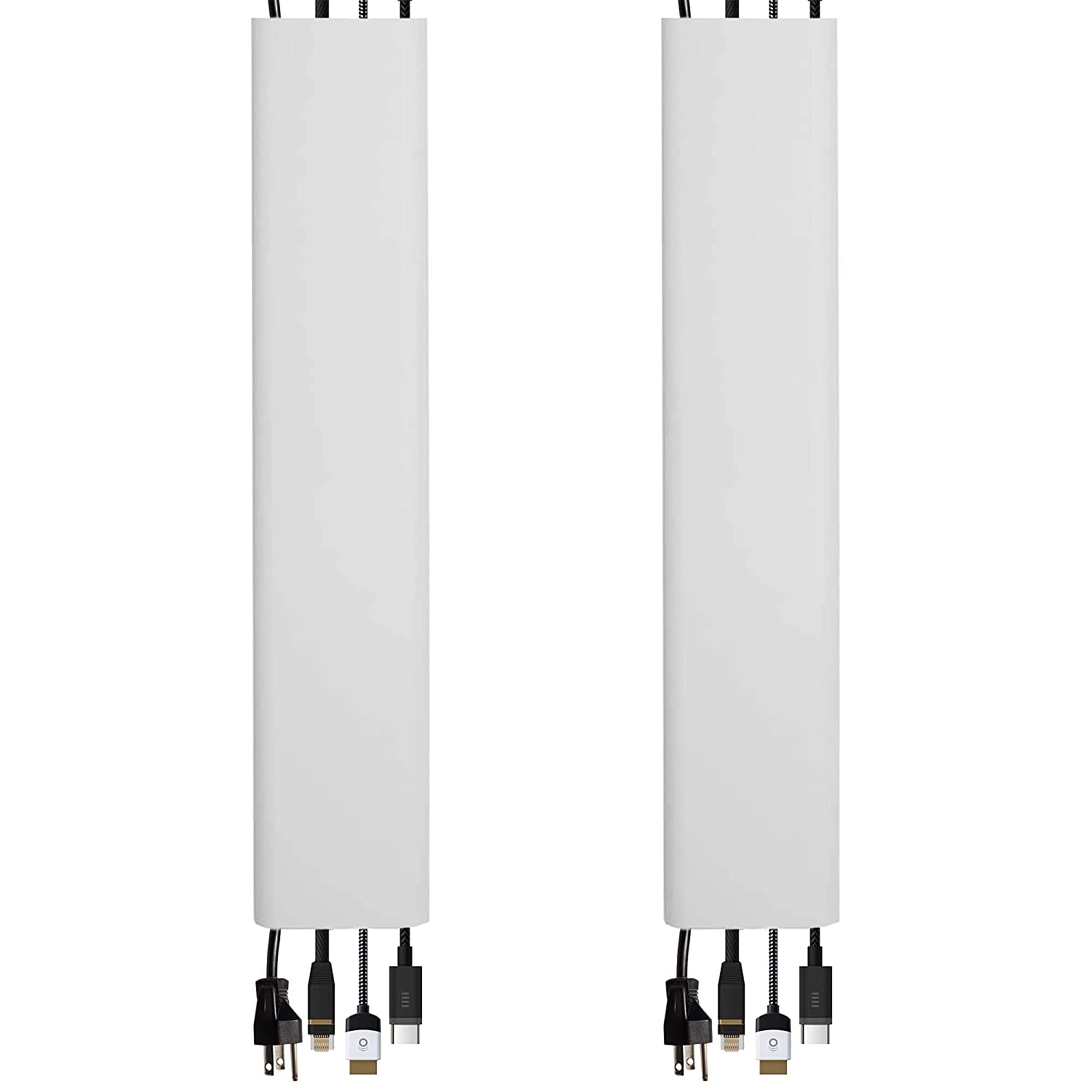 Echogear Cord Hider For Wall Mounted Tv 2 Pack   2X 48 Long Cord Raceways Can Be Cut To Any Length   Cable Cover Installs On The