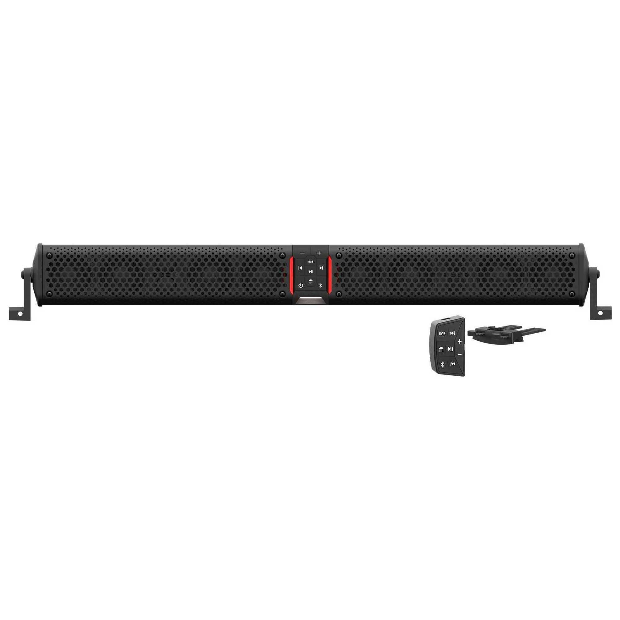 wet sounds Stealth XT 12-B - All-in-One IP67 Weatherproof 300-Watt Amplified Bluetooth 12-Speaker Soundbar with Remote - Black