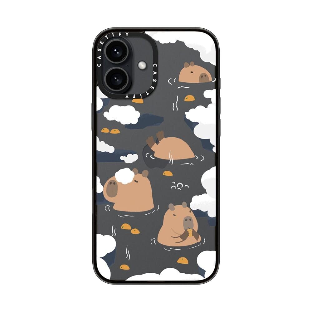 Casetify Compact Case For Iphone 16 Plus [Lightweight / 4 Ft. 2X Military Grade Drop Protection/Slim]   Floating Capybara   Clea