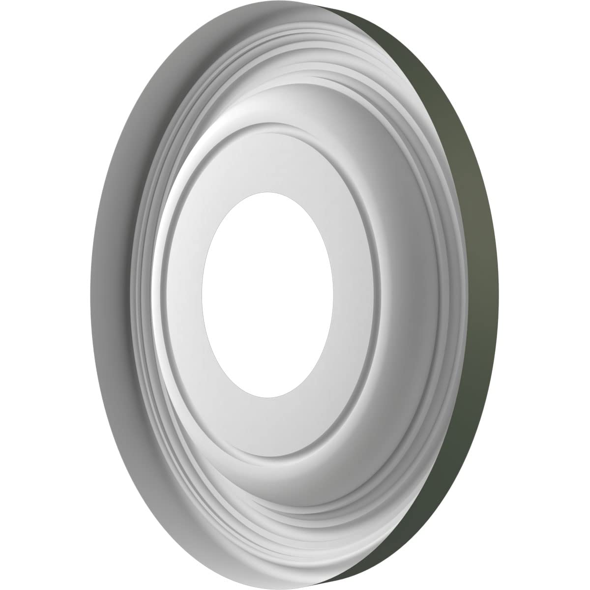 Ekena Millwork Cmp10Trghc Traditional Thermoformed Pvc Ceiling Medallion (Fits Canopies Up To 5 1/2''), 10''Od, Ultracover Satin