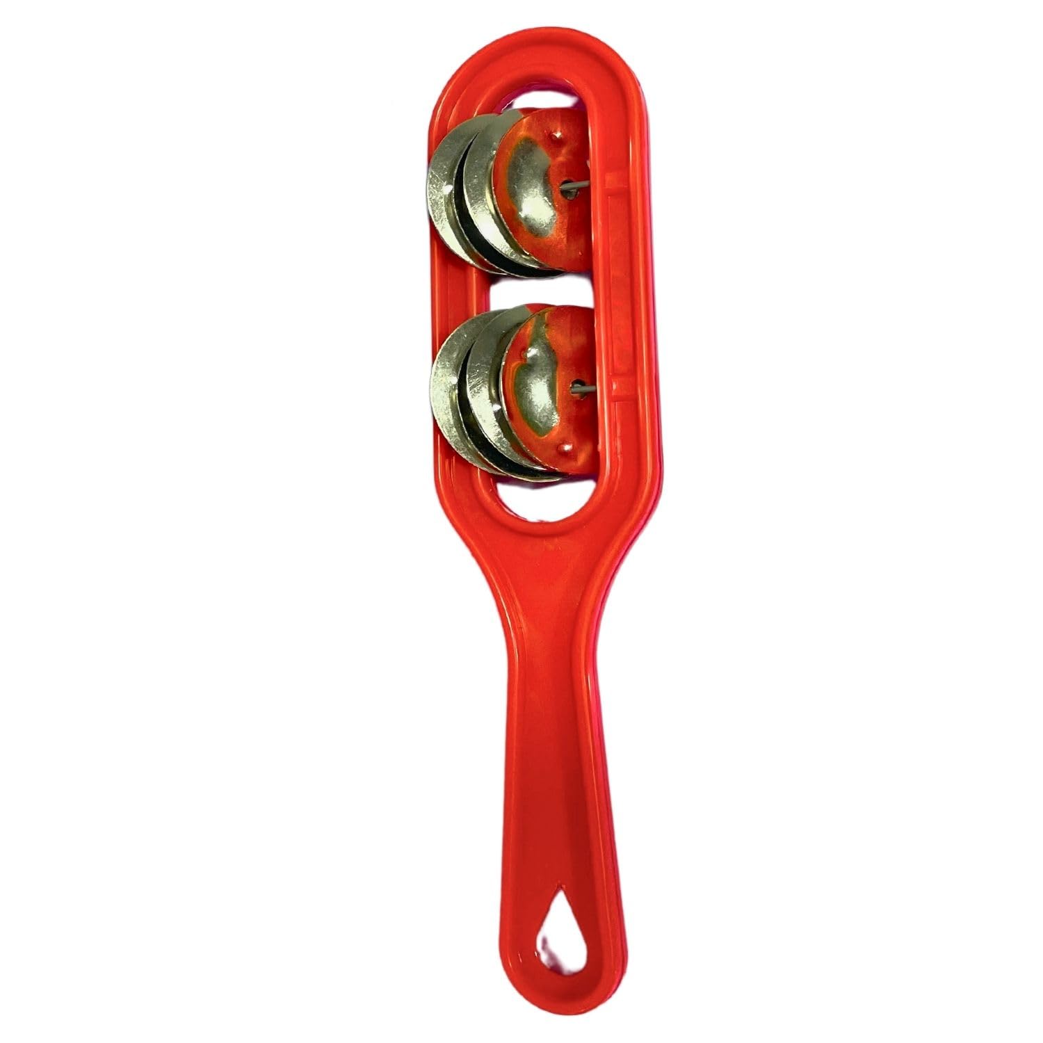 Bhargavas Red Hand Taal Kartal for Bhajan & Kirtan  Traditional Devotional Percussion Instrument for Adults, Made in India