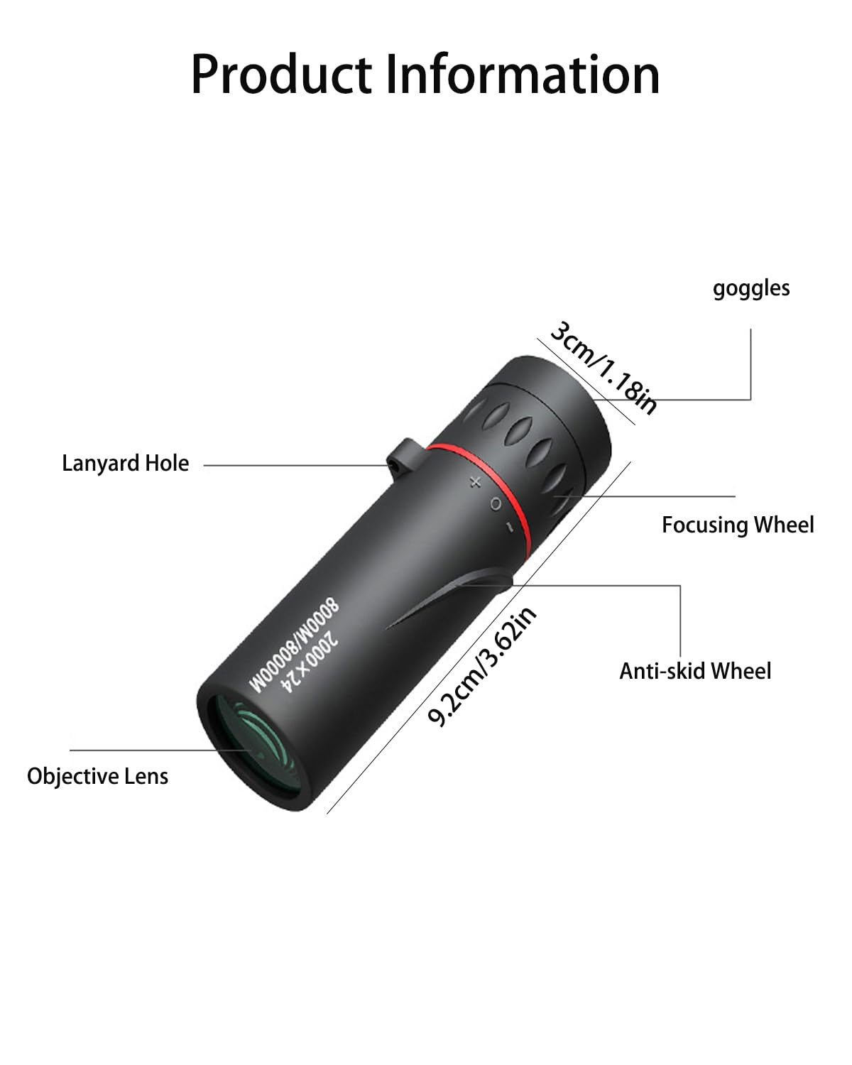 Mini Telescope For Adults,2000X24 Monocular Focus Optics Telescope Onocular Power Monocula,Waterproof Mini Monocular Telescope 8
