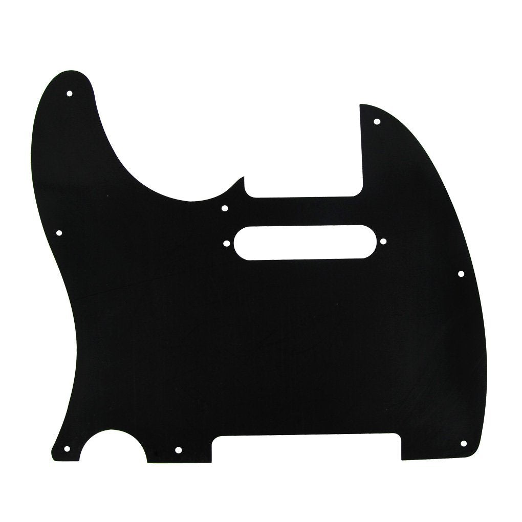 Fleor 8 Hole Tl Pickguard Scratch Plate With Pickguard Screws Set Fit Usa/Mx Standard Tl Style Pickguard Replacement, 1Ply Black