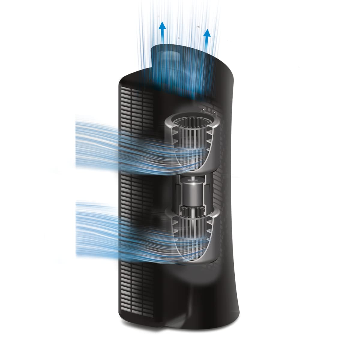 Honeywell Hepa Tower Air Purifier, Airborne Allergen Reducer For Medium/Large Rooms (200 Sq Ft), Black - Wildfire/Smoke, Pollen,