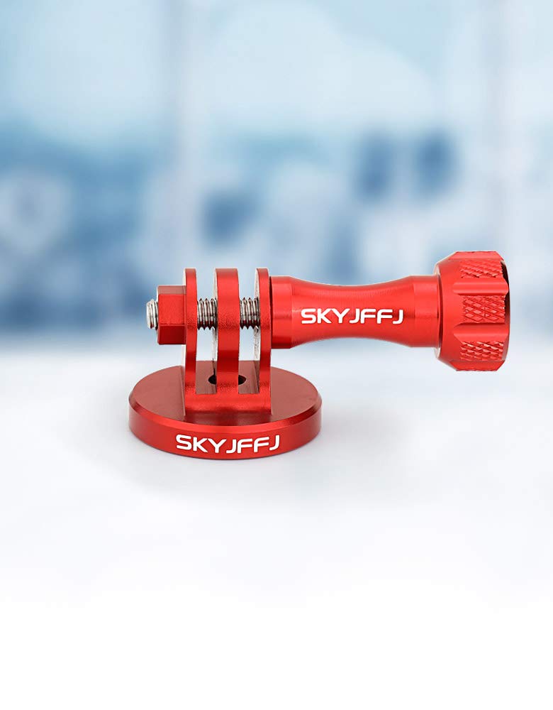 Skyjffj Aluminum Tripod Adapter Attachment  Bolt  Adapter For Monopod Mount With Aluminum Cnc Thumbscrew Compatible Action Camera Gopro Hero 8/9/10/11/12 Tripod Mount Dji Osmo(Red)
