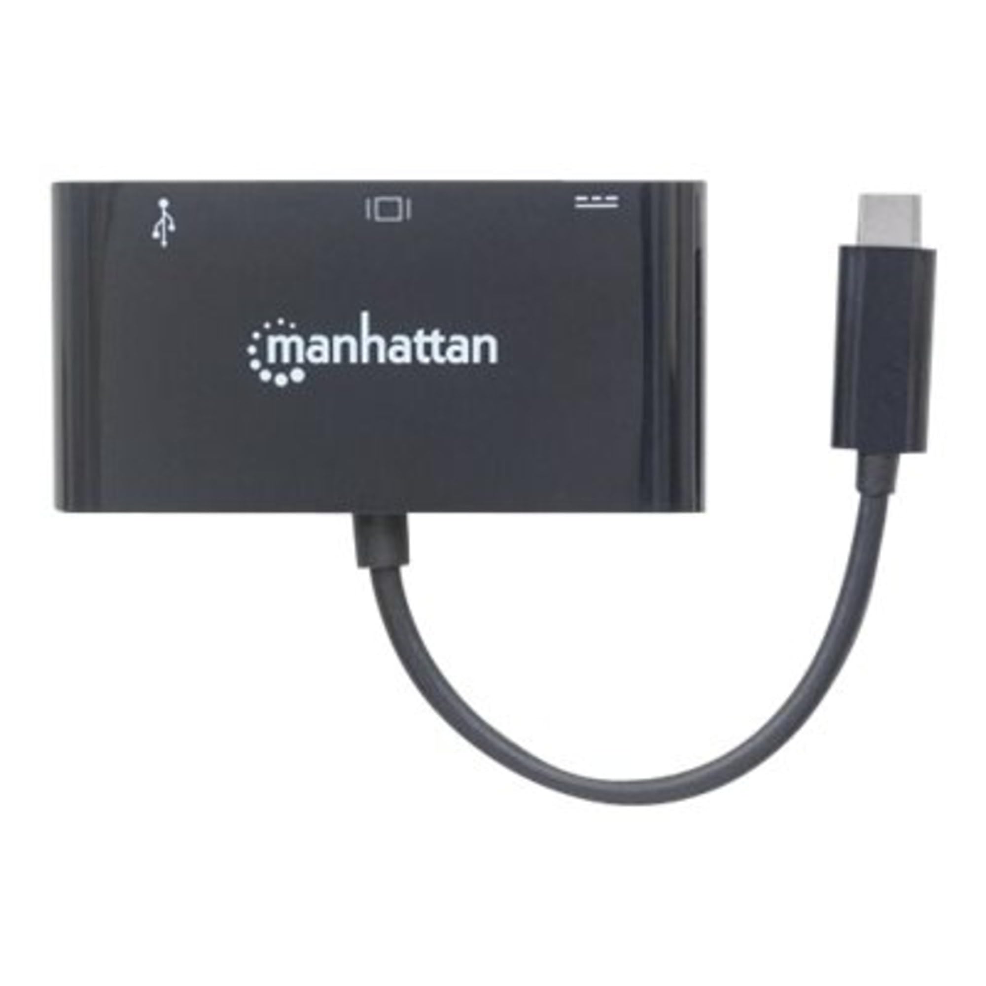MANHATTAN VGA to HDMI Converter Black USB Type-C VGA Docking Converter