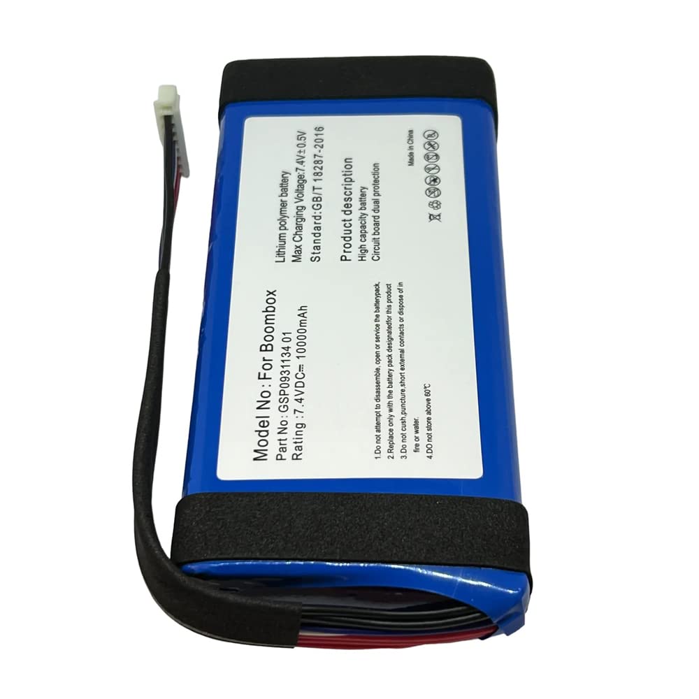 Mpf Products 10000Mah Gsp0931134 01 Battery Replacement Compatible With Jbl Boombox Waterproof Portable Bluetooth Speaker