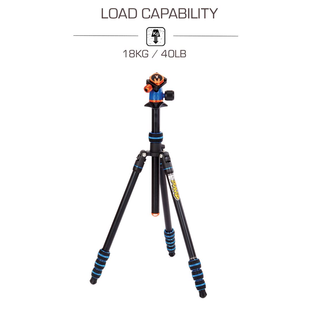 3 Legged Thing Punks Travis 2.0 Magnesium Alloy General Use Tripod   Adjustable, Multi Use Camera Tripod With Three Detachable Legs   Blue/Black (Travisblue2.0)