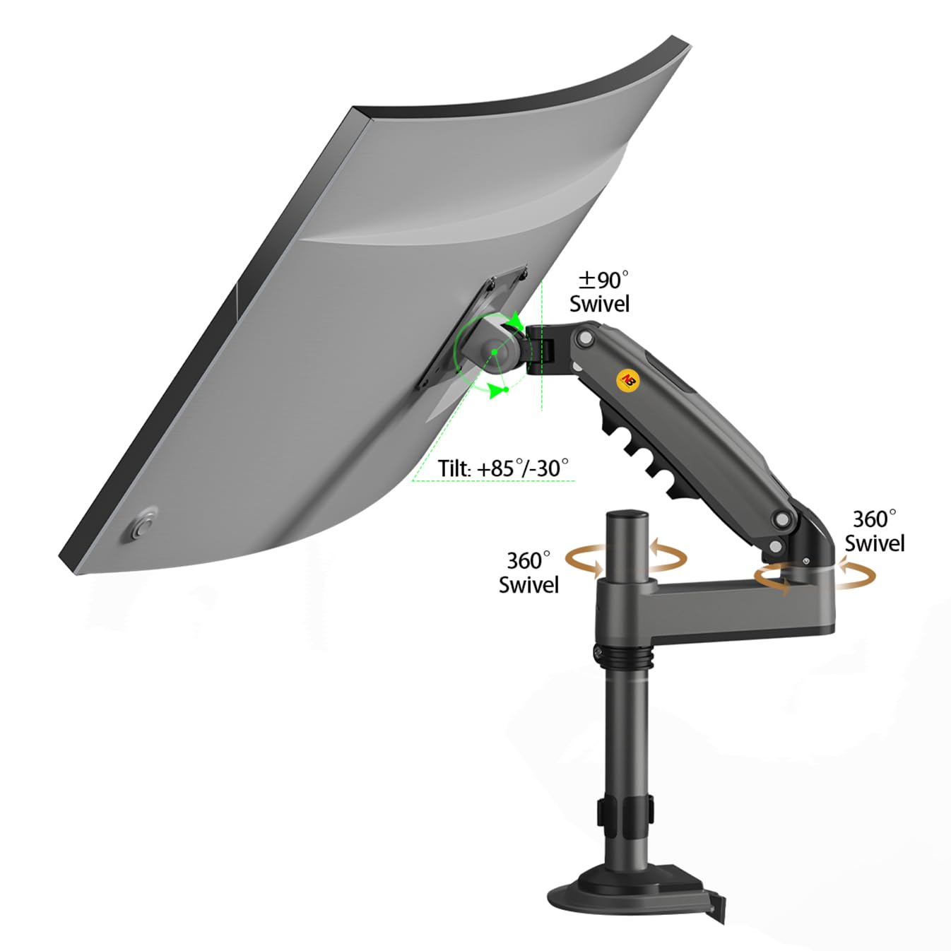 Nb North Bayou Monitor Desk Mount Long Arm For Monitors Within 4.4 To 19.8Lbs Ultra Wide Full Motion Swivel Height Adjustable Mo