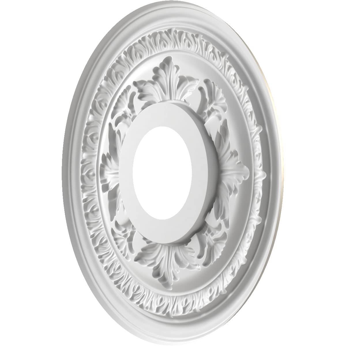 Ekena Millwork Cmp13Babal Baltimore Thermoformed Pvc Ceiling Medallion (Fits Canopies Up To 5 1/4), 13Od X 3 1/2Id X 3/4P, Brigh