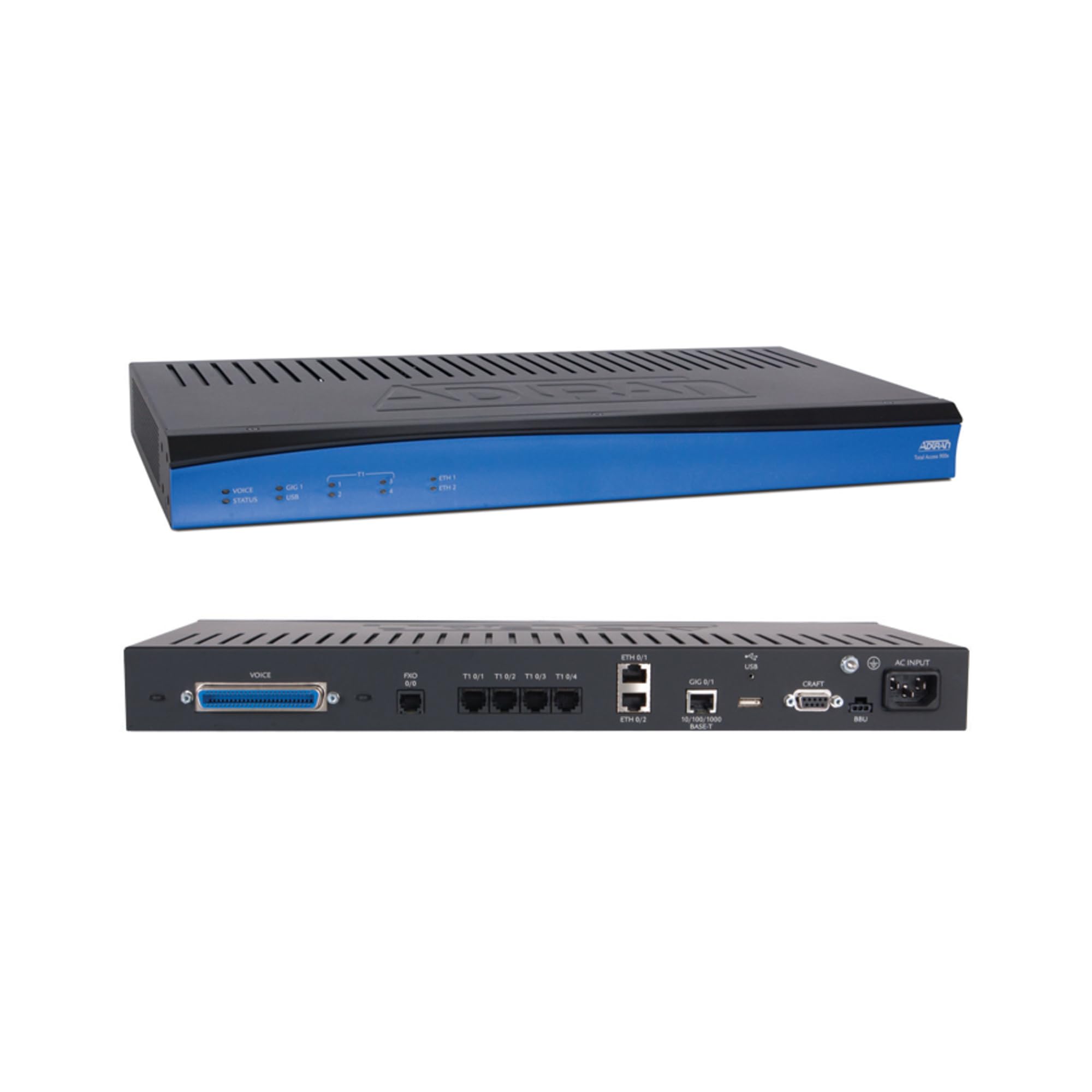 Adtran Total Access 908E Gen 3 with Lifeline Fxo - Router - Desktop, Rack-Mountable, Wall-Mountable - Black/Blue (4243908F2)