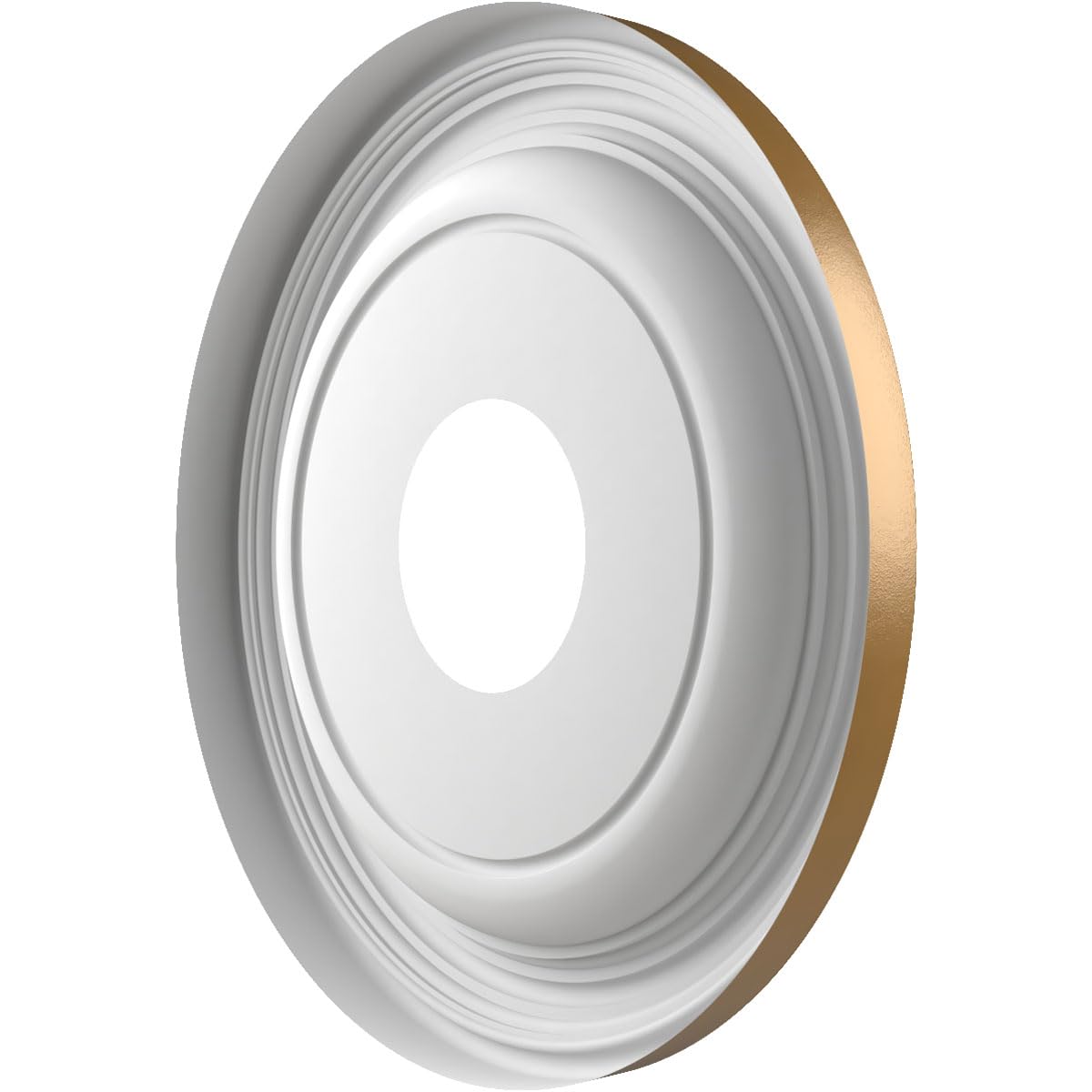 13Od X 3 1/2Id X 1 1/4P Traditional Thermoformed Pvc Ceiling Medallion (Fits Canopies Up To 7 1/2), Metallic Gold Rush